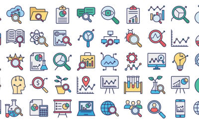Verkennen en analyseren Vector iconen set
