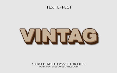 Vintage 3D-bearbeitbare Vektor-EPS-Texteffektvorlage