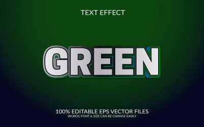 Зеленый редактируемый векторный шаблон Eps 3d с текстовым эффектом