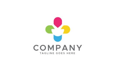Bitkisel ilaç tıbbi artı logo tasarım şablonu