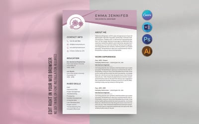 Canva and Word Engineering Resume Template Design
