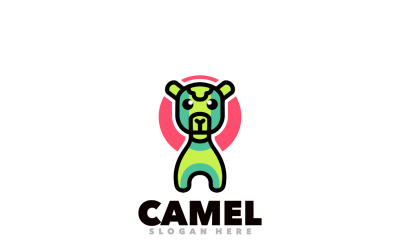 Création de logo de mascotte simple ligne chameau