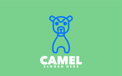 Design de logotipo de ícone de símbolo de linha de camelo