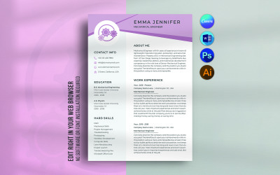 Design von Canva- und Word-Engineering-Lebenslaufvorlagen