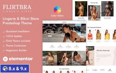Flirtbra - Boutique de mode, de lingerie et de sous-vêtements pour femmes Thème adaptatif Prestashop