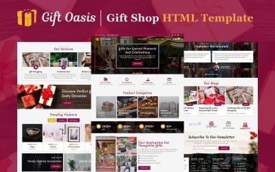 Gift Oasis – Ajándékbolt HTML5 webhelysablonja