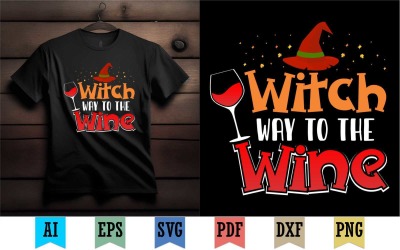 Рубашка Witch Way To The Wine специального дизайна для Хэллоуина