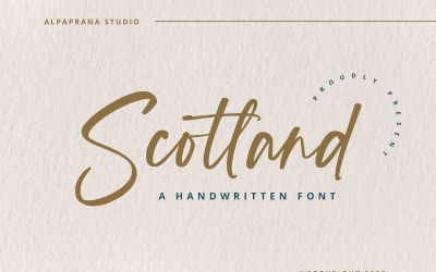 Skottland - handskrivet teckensnitt