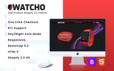 Watcho 2.0 - Tema Shopify con un solo prodotto