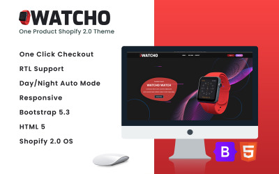 Watcho – Téma jednoho produktu Shopify 2.0
