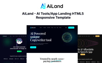 AiLand – Адаптивний шаблон HTML5 інструментів AI/App Landing