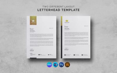Canva Modern Corporate Word Letterhead Design Template