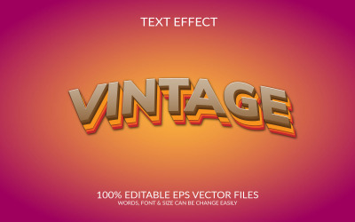 Design modello effetto testo vintage modificabile 3D vettoriale Eps