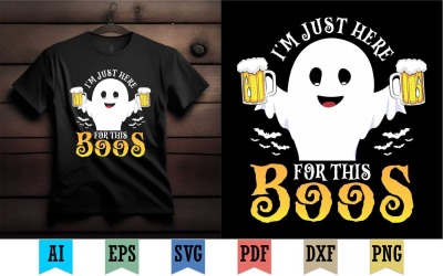 Ik ben hier alleen voor dit boo-t-shirtontwerp