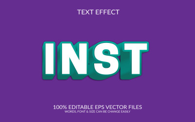 Inst 3D-redigerbar vektor Eps-texteffekt
