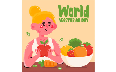Wereld Vegetarische Dag Illustratie (2)