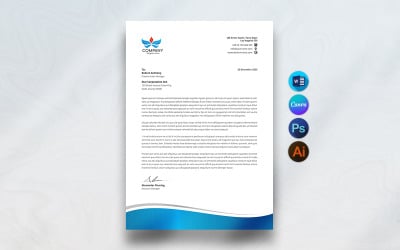 Canva and Word Business Letterhead Design Template