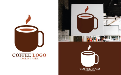 Design semplice del modello del logo del caffè