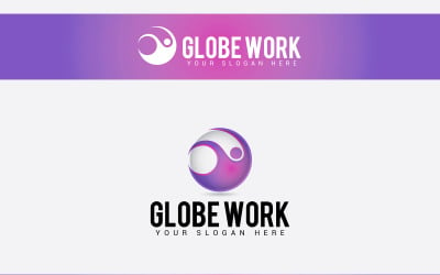 Globe Work Logo Design Template