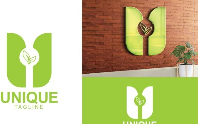 Logo de lettre U unique professionnel