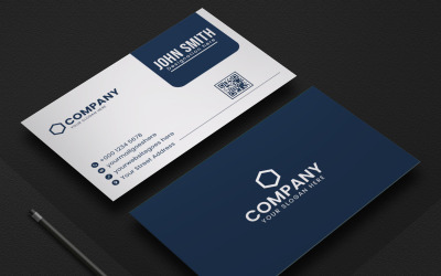 Minimalist business card design with dark blue colour