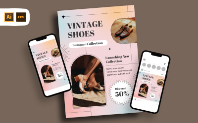 Modèle de Flyer de réduction de chaussures dégradées esthétiques