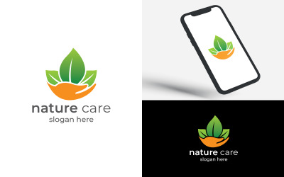 Modello di progettazione del logo per la cura della natura