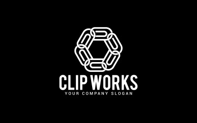 Modello di progettazione logo CLIP WORKS