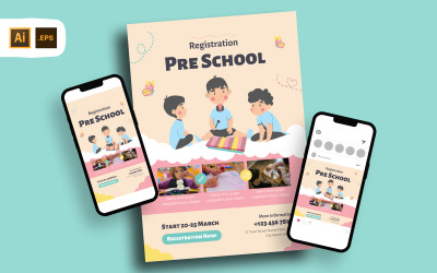 Modello di volantino per la registrazione in età prescolare