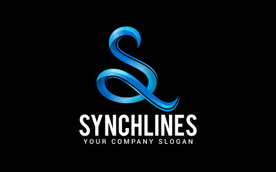 Modelo de design de logotipo de letra Synchlines-S