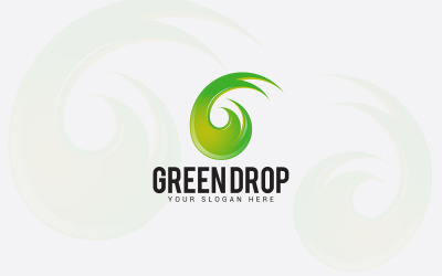 Plantilla de diseño de logotipo de gota verde