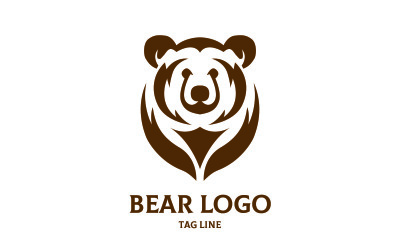 Plantilla de logotipo de oso elegante