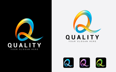 Q harfi Logo tasarım şablonu