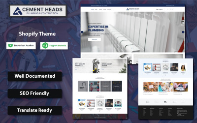 Cement Heads – тема розділів Shopify для сантехніки, будівництва та підлоги