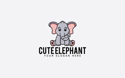 Cute Elephant Logo Design Template