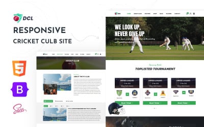 DCL - Klub krykieta, Szablon strony internetowej HTML5 poświęcony sportowi krykietowemu