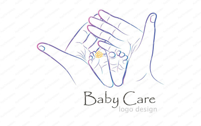 Logo péče o dítě a šablona návrhu identity značky