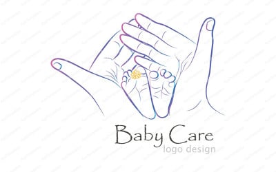 Logo per la cura del bambino e modello di progettazione dell&amp;#39;identità del marchio