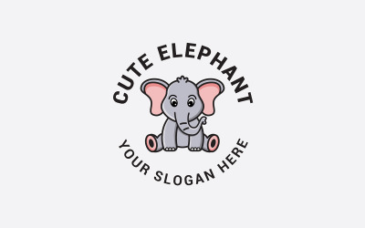 Modelo de design de logotipo de elefante