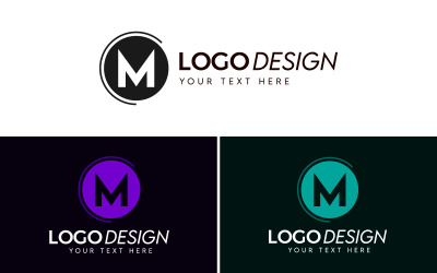 design de logotipo comercial M, design de logotipo web, logotipo de perfil