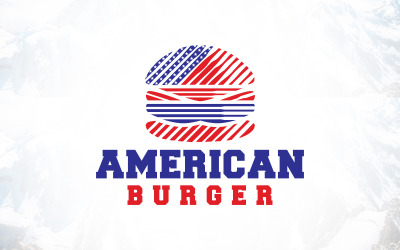 Design de logotipo de hambúrguer americano