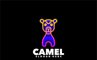 Design de logotipo gradiente de símbolo de linha de camelo