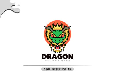 Drachen-Maskottchen-Logo-Design für Spiele und Sport