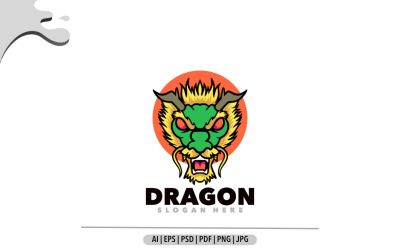 Dragon maskot logotyp design för spel och sport