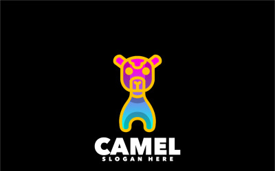 Gradiente de design de logotipo de símbolo de linha de camelo