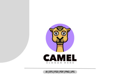 Kamel-Label-Maskottchen-Logo-Design-Illustration