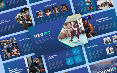 NeoFit-Fitness PowerPoint sablon
