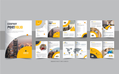 Шаблон брошури з портфоліо компанії, макет дизайну брошури з профілем компанії
