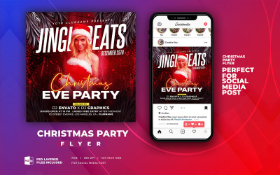 Jingle Beats Weihnachtsabend-Party-Flyer