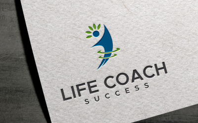 Life coaching succes stijgen logo ontwerpsjabloon